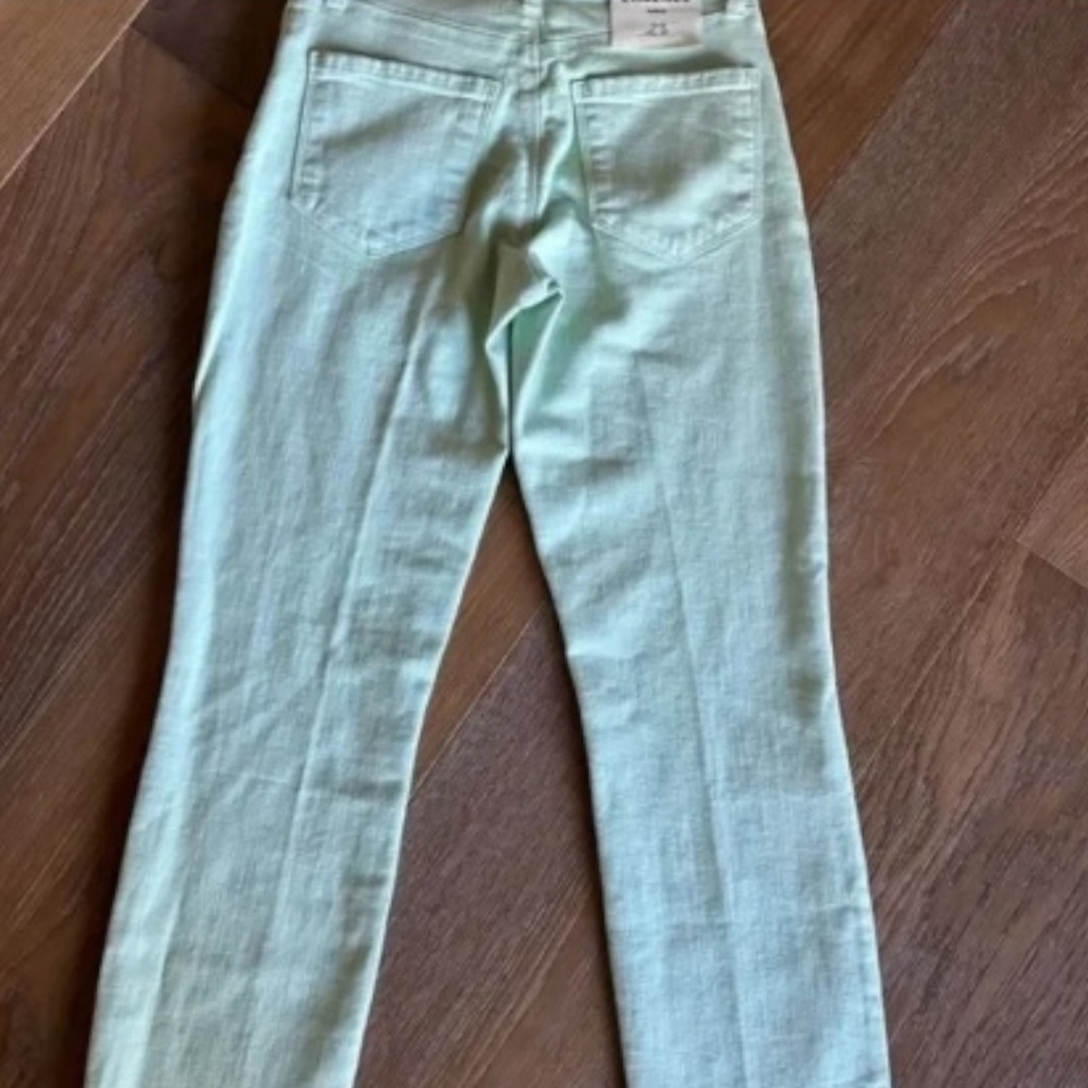 L’AGENCE Sada High Rise Cropped Slim Jeans Soft Mint Size 23 NWT - Picture 3 of 8